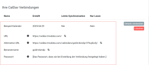 CalDav Verbindung