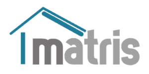 Logo der Marke Matris mit stilisiertem Hausdach – in Partnerschaft mit Tri-W-Data